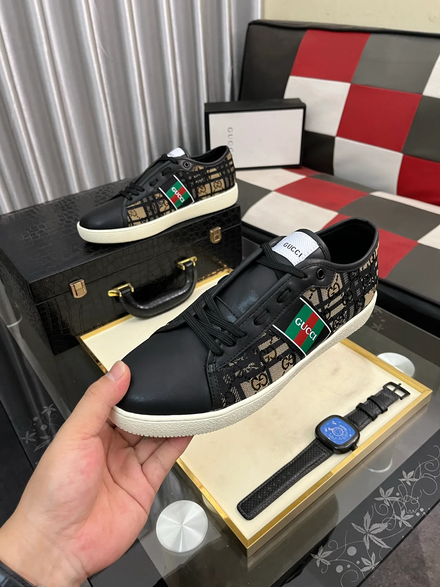 Men's Men's Shoes💰400⌚️⌚️" GUCCI" New official website • Same style, latest • hot style casual shoes, top brand [seduce] luxury ~ purchasing agency, top ~ quality. Products sold at the counter [strong] Original embossed calfskin fabric ➕ Comfortable sheepskin lining, code number: 38-443️⃣colors available